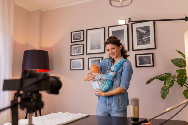 istock Use of baby carrier scarf 1218371972