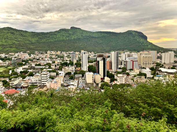 istock Sunset view at Port Louis skyline. 1218375014