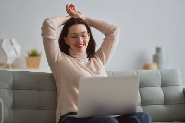 istock Happy beautiful woman 1218377395