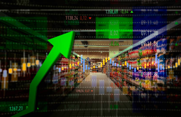 supermarkt shopping rise - obst grafiken stock-fotos und bilder