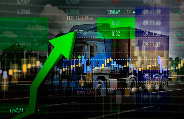 Cargo Transportation Rise Transportation, Trading, Stock Market Data, Growth, Moving Up inflation economics stock pictures, royalty-free photos & images