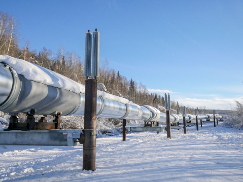 Trans-Alaska Pipeline System in Winter