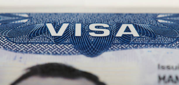 istock Macro of Usa visa 1218384962