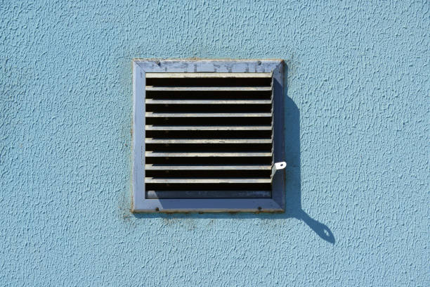 istock square metal ventilation grate in a blue wall, close view, delivers fresh air and cools 1218385397