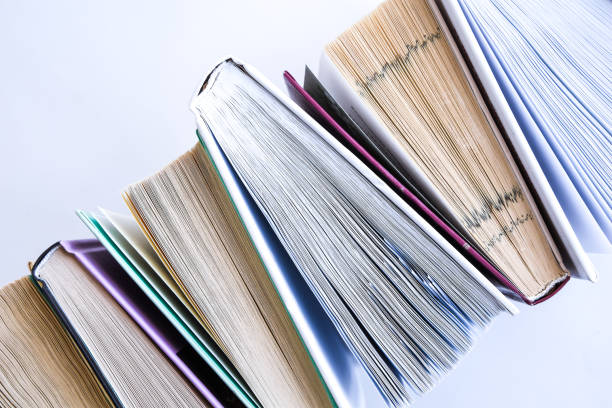 istock Stack of old book education concept background, many books piles with copy space for text, Book tops 1218388779