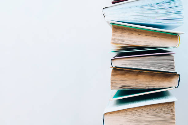 istock Stack of old book education concept background, many books piles with copy space for text, Book tops 1218388781