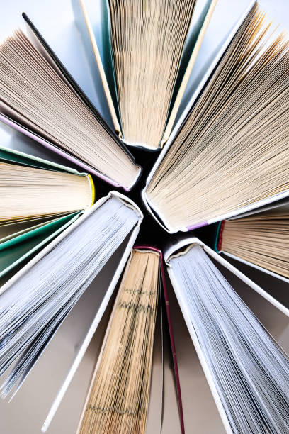 istock Stack of old book education concept background, many books piles with copy space for text, Book tops 1218388980