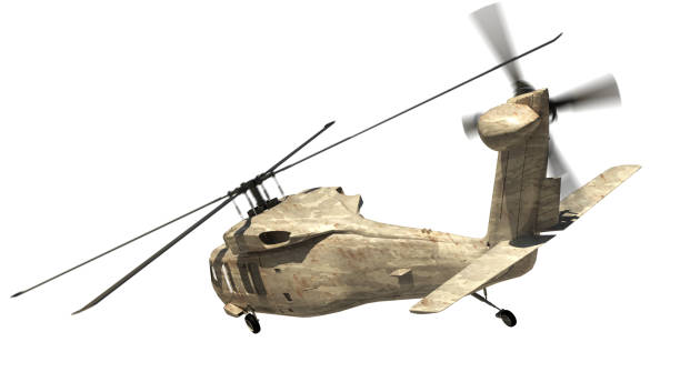 istock Military helicopter isolated on white. 1218390332