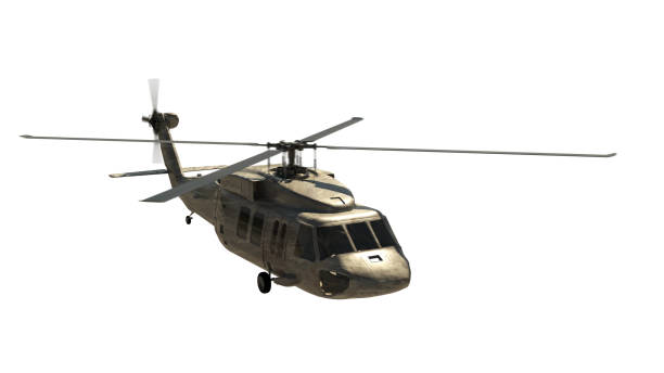 istock Military helicopter isolated on white. 1218390352