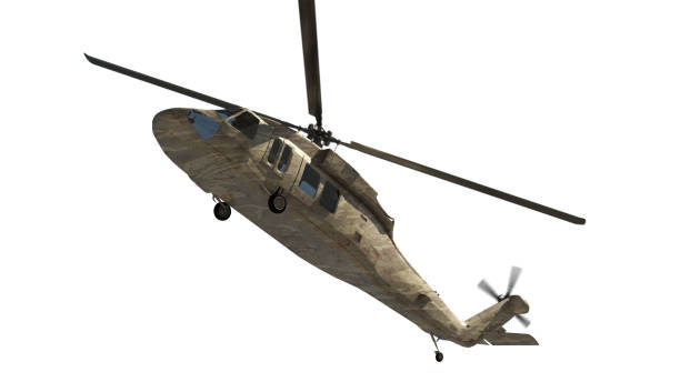 istock Military helicopter isolated on white. 1218390353