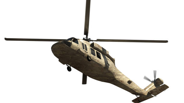istock Military helicopter isolated on white. 1218390362