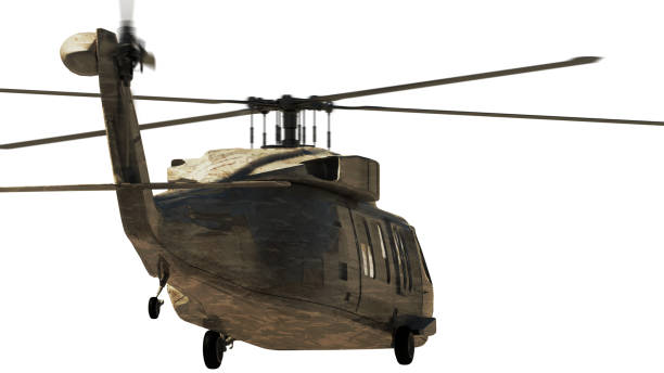 istock Military helicopter isolated on white. 1218390366