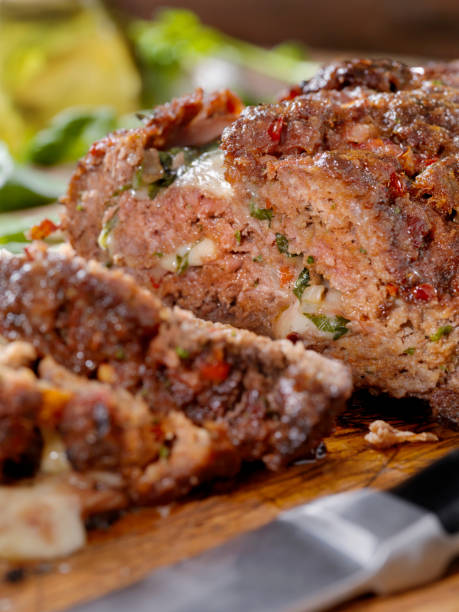 istock Sicilian Style Rolled Meatloaf with Deli Ham, Basil and Mozzarella 1218393624
