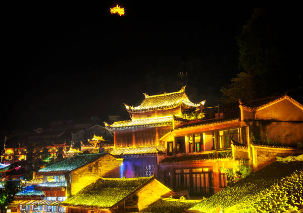 istock Fenghuang China Architecture night view 1218394525