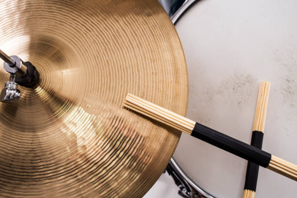 istock Closeup of drumsticks lying on the drum set 1218396503