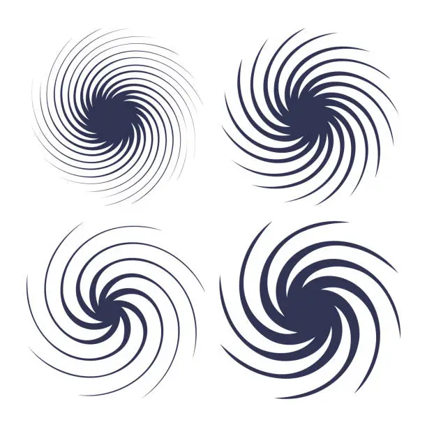 Vector illustration of Spiral Swirl Design Elements