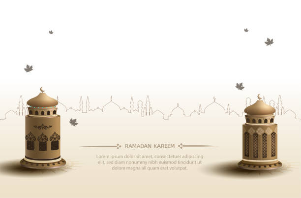 istock islamic greeting ramadan kareem card design with gold lanterns 1218397213
