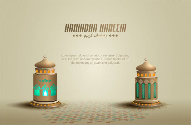 istock islamic greeting ramadan kareem card design with beautiful golden lanterns 1218397280