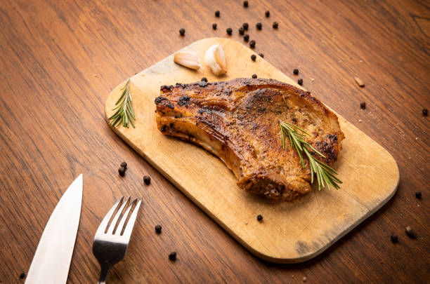 istock Grilled pork chop with spices 1218398007