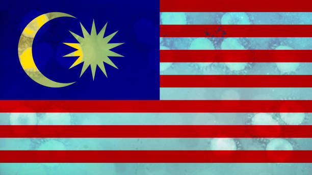istock Malaysia flag illustration with Coronavirus COVID-19 Virus 1218398237