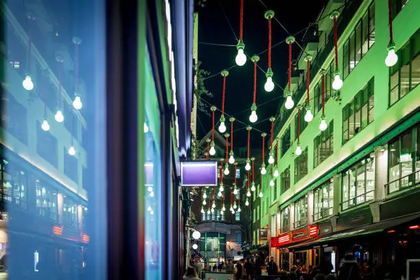 Photo of Christmas lights in Carnaby, London, UK