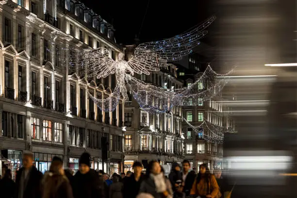 Photo of Regents street decorated for 2017 Christmas, London