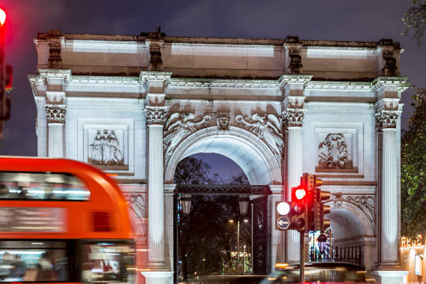 istock Marble arch in London in Christmas time 1218405726