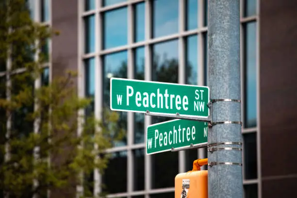 iconic Peachtree street sign in Atlanta