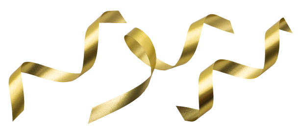 istock A golden ribbon isolated on a white background with clipping path. 1218409074
