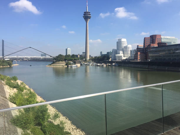 Duesseldorf, September 9, 2016 - Media Harbour Duesseldorf with Rhine Tower