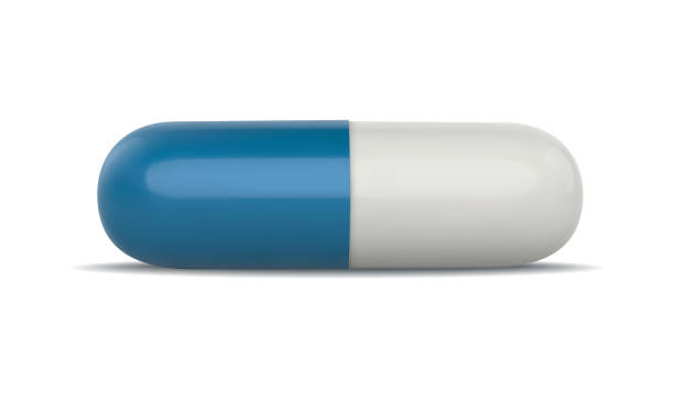 istock 3d realistic white medical pill, top view. Design template of pills, capsules for graphics,mockup. Vector illustration. 1218412887
