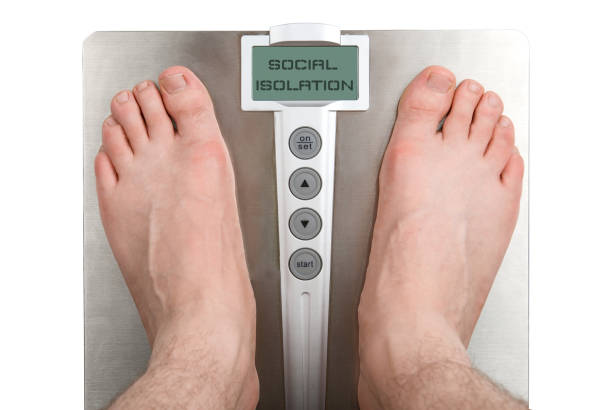 Concept of social isolation and obesity Concept of social isolation and obesity due to low activity due to COVID-19 epidemy low body fat stock pictures, royalty-free photos & images