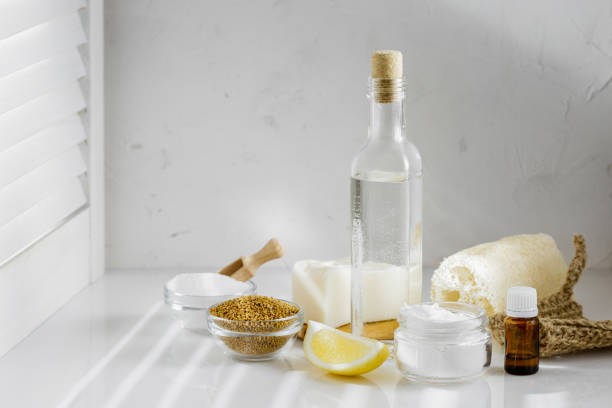 istock Natural ingredients for home cleaning on white 1218414645