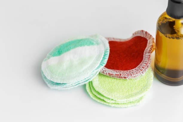 istock Reusable Pads and bottle of cleanser or toner 1218414821