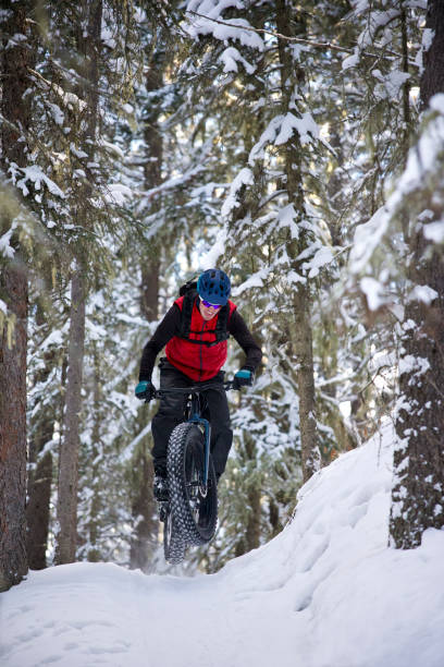istock Winter Fat Bike Jump 1218416590