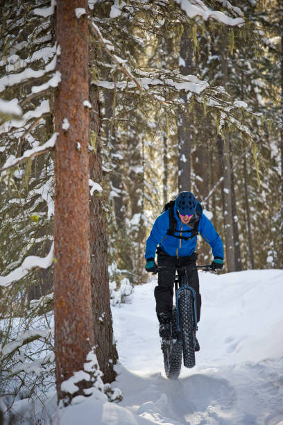 istock Winter Fat Bike Wheelie 1218416705