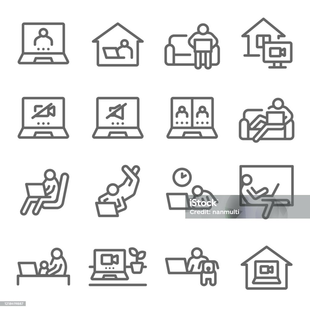 Work From Home Icon Set Vector Illustration Contains Such Icon As