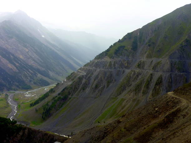 istock High mountain road with bends in Kashmir, India 1218422623