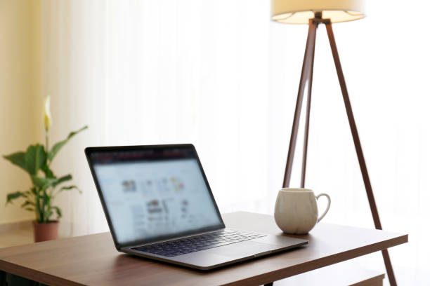 istock Conceptual image with improvised home office for working from home. 1218422907