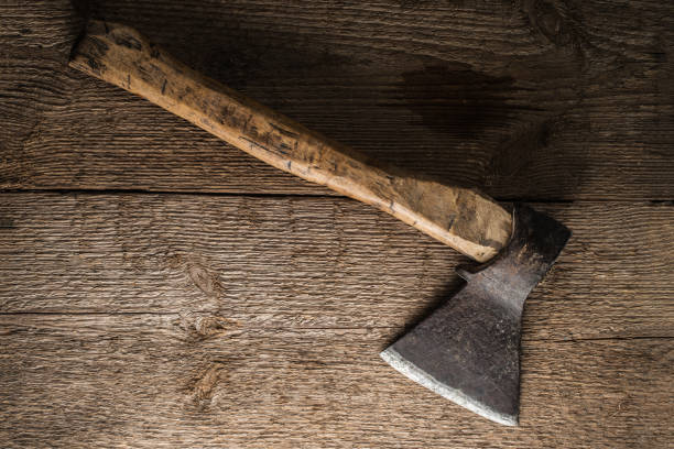 istock Old axe with a wooden haft 1218424983