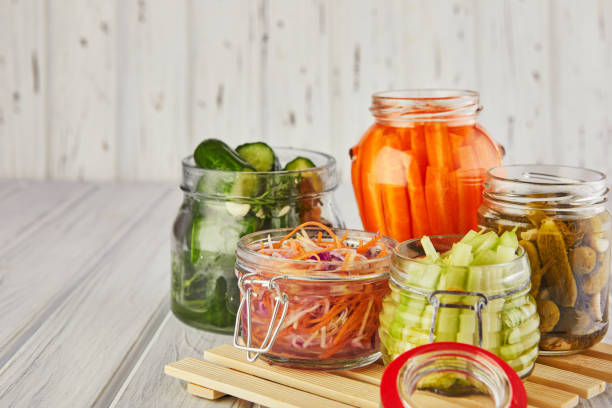 istock Fermented preserved vegetarian food concept. 1218426569