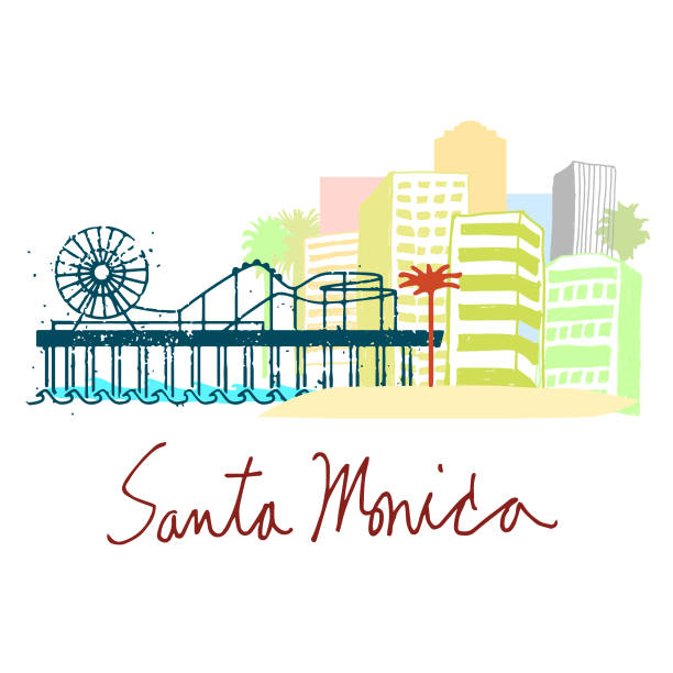Paysage Urbain De Santa Monica En Californie Vecteurs libres de droits et  plus d'images vectorielles de Santa Monica - Santa Monica, Vectoriel,  Bâtiment vu de l'extérieur - iStock