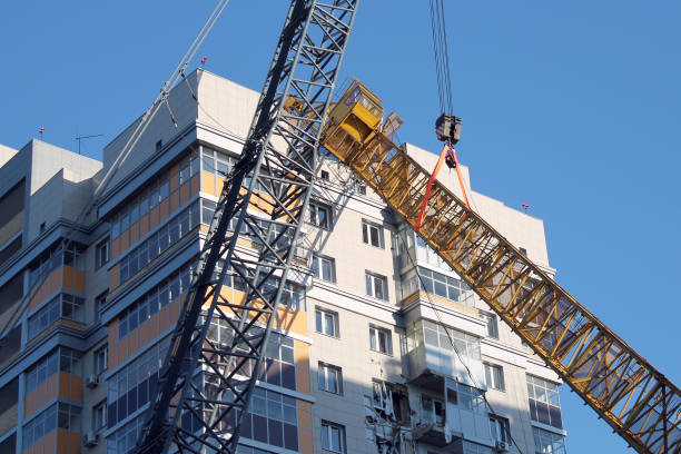 the crane fell to a high-rise building