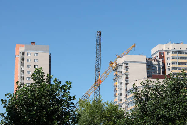 the crane fell to a high-rise building