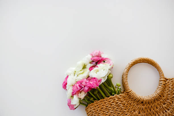 istock Minimalistic composition with beautiful bouquet of springtime flovers. 1218435161