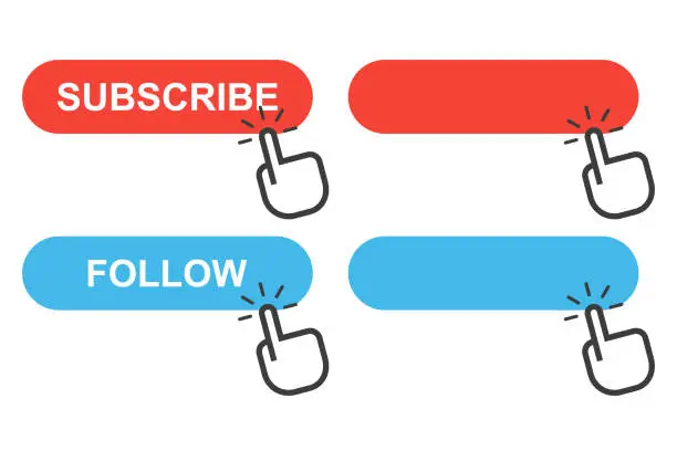 Vector illustration of Set of subscribe icon. Vector illustration in flat design