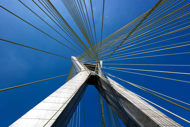 istock Driving at the famous cable-stayed bridge in Sao Paulo city. 1218437938