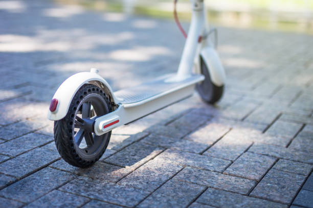 istock Eco friendly transport electro scooter city transport ride 1218438744