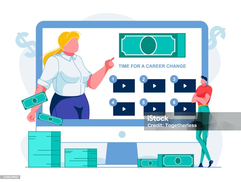 Banner Written Time For A Career Change Cartoon Stock Illustration -  Download Image Now - Achievement, Adult, Advice - iStock
