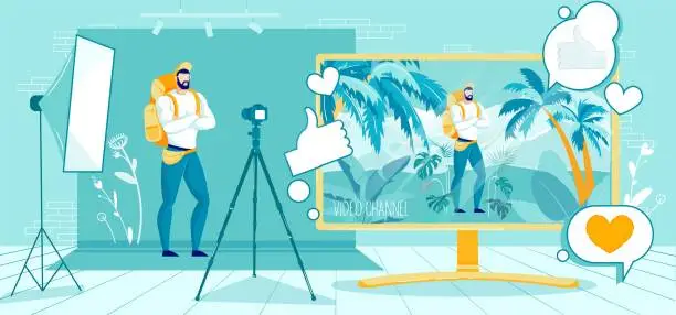 Vector illustration of Creating Super Popular and Successful Video Chanel